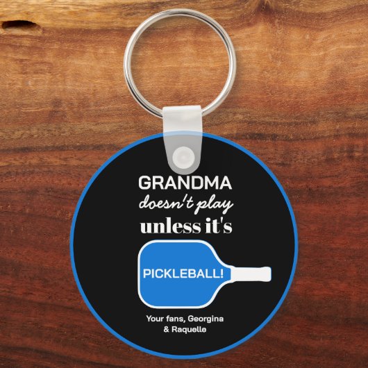 Pickleball Speler Oma Grappig Custom Typografie Sleutelhanger (Voorkant)