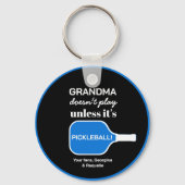 Pickleball Speler Oma Grappig Custom Typografie Sleutelhanger (Achterkant)