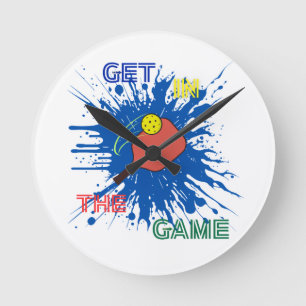 Pickleball speler paddle sport spel ronde klok