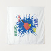 Pickleball speler paddle sport spel wandkleed (Voorkant (horizontaal))