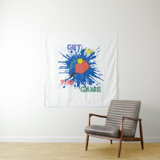 Pickleball speler paddle sport spel wandkleed (In situ)