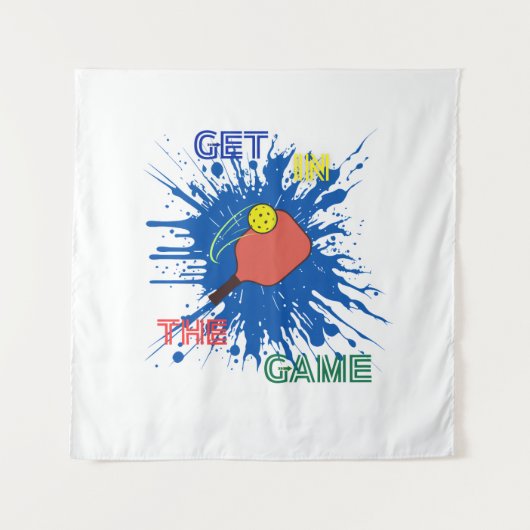 Pickleball speler paddle sport spel wandkleed (Voorkant)