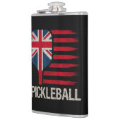 Pickleball Speler Paddle UK Vlag Heupfles (Links)