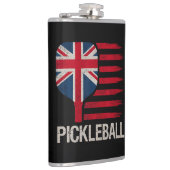 Pickleball Speler Paddle UK Vlag Heupfles (Rechts)
