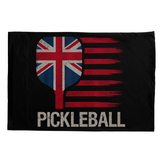 Pickleball Speler Paddle Uk Vlag  Kussensloop (Achterkant)