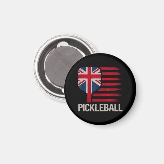 Pickleball-speler Paddle Uk-vlag  Magneet (Voorkant / Achterkant)