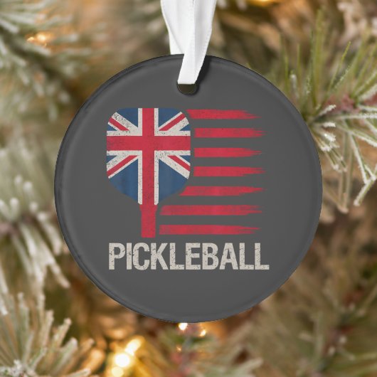 Pickleball Speler Paddle UK Vlag Ornament (Boom)