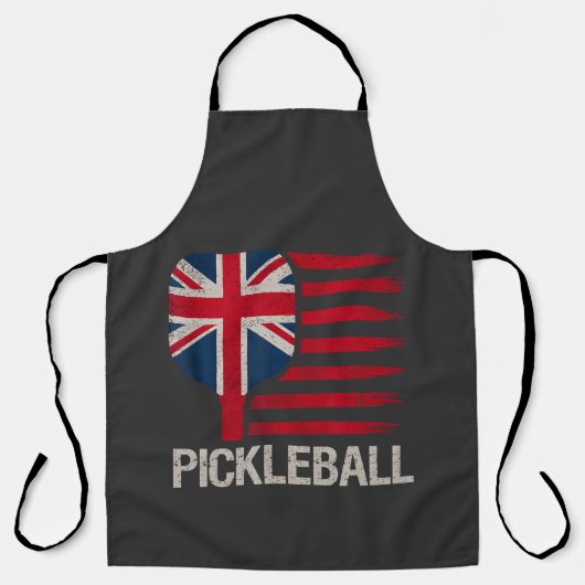 Pickleball Speler Paddle Uk Vlag  Schort (Voorkant)