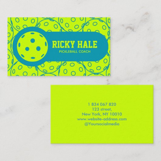 pickleball speler - pickleball coach visitekaartje (Voorkant / Achterkant)