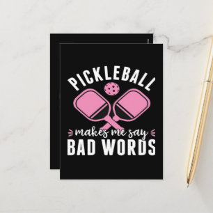 Pickleball Speler Pickleball Maakt Me Schelden Feestdagenkaart