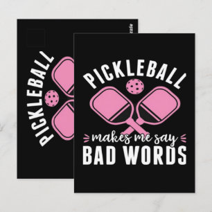 Pickleball Speler Pickleball Maakt Me Zeggen Slech Briefkaart