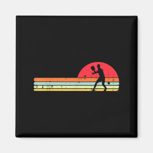 Pickleball-speler silhouet retro pickle bal mannen magneet