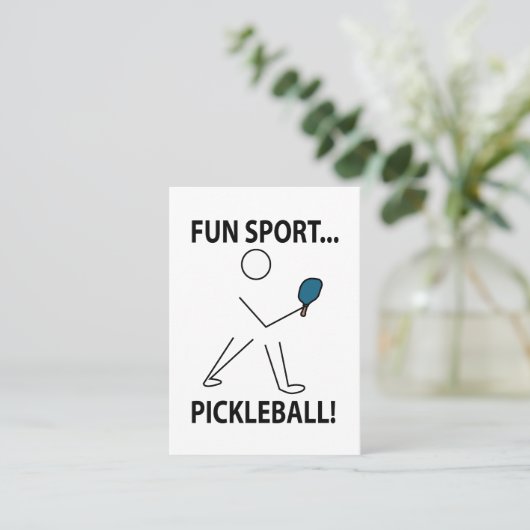 Pickleball Speler Sport Fun Sport Pickleball Visitekaartje (Staand voorkant)