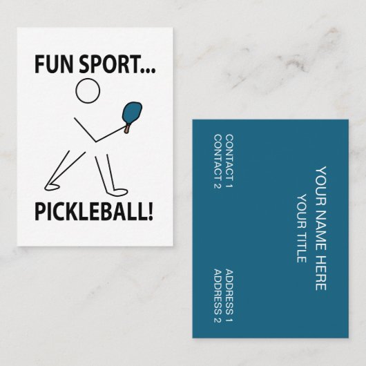 Pickleball Speler Sport Fun Sport Pickleball Visitekaartje (Voorkant / Achterkant)