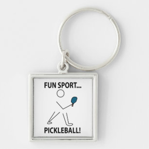 Pickleball Speler Sport Plezier Sport Pickleball Sleutelhanger