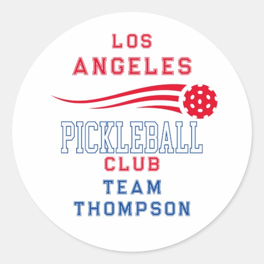 Pickleball Speler Toernooi Pickle Club Team Trip Ronde Sticker (Voorkant)