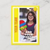 Pickleball Speler Trading Kaart - Bright Yellow Contactkaartje (Voorkant)