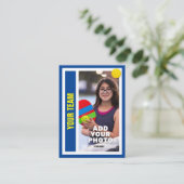 Pickleball Speler Trading Kaart - Deep Blue Contactkaartje (Staand voorkant)