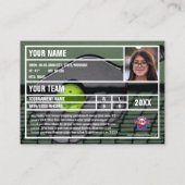 Pickleball Speler Trading Kaart - Deep Blue Contactkaartje (Achterkant)