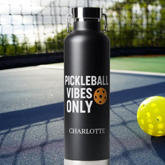 Pickleball speler vibes citaat naam waterfles
