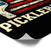 Pickleball-speler VS-vlag Amerikaanse paddleball-l Poster (Hoek)