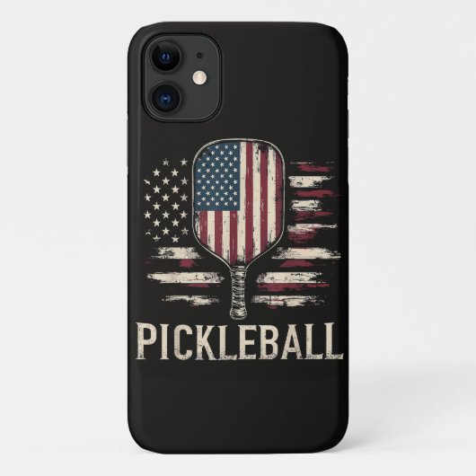 Pickleball Speler VS Vlag Retro Paddleball Case-Mate iPhone Case (Achterkant)