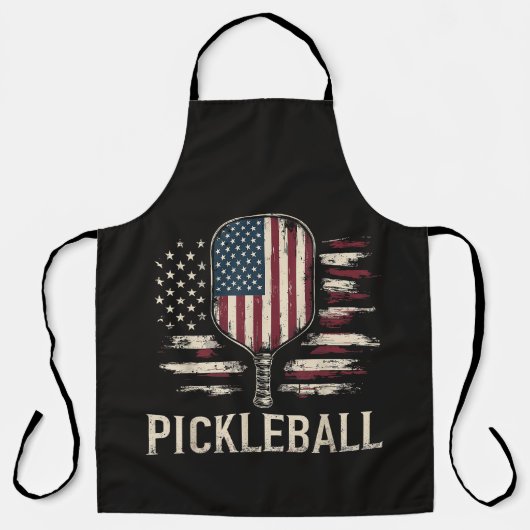 Pickleball Speler VS Vlag Retro Paddleball Schort (Voorkant)