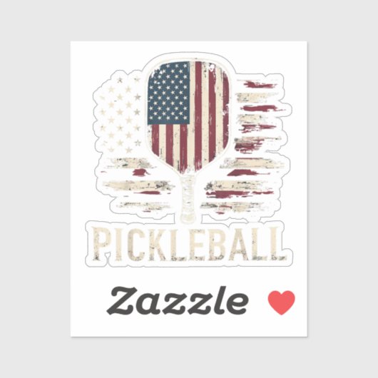 Pickleball-speler VS-vlag Retro Paddleball Sticker (Vel)