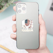 Pickleball-speler VS-vlag Retro Paddleball Sticker (Telefoon)