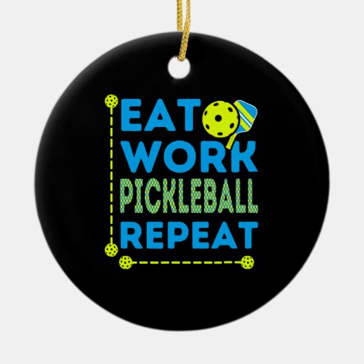 Pickleball-spelers die de sport altijd liefhebben keramisch ornament (Voorkant)