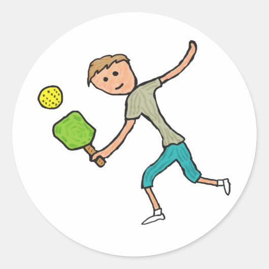 Pickleball-spellen Ronde Sticker (Voorkant)