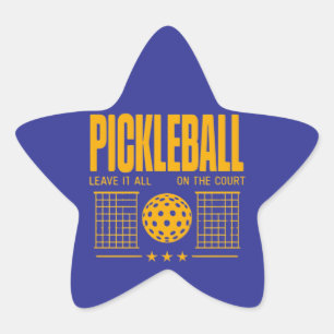 Pickleball Spirit - Laat het allemaal op de baan Ster Sticker