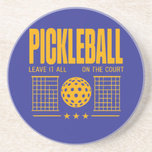Pickleball Spirit - Laat het allemaal op de baan Zandsteen Onderzetter