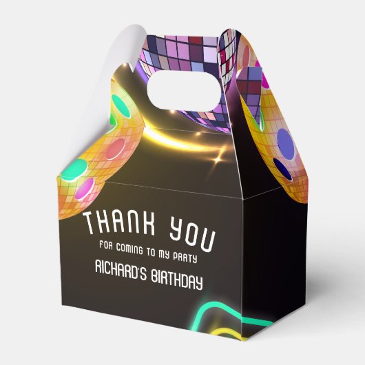 Pickleball Sport Neon Thema Disco bal Party Bedankdoosjes (Achterkant)