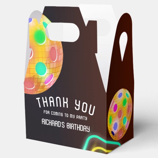 Pickleball Sport Neon Thema Disco bal Party Bedankdoosjes (Geopend)