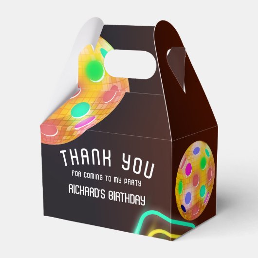 Pickleball Sport Neon Thema Disco bal Party Bedankdoosjes (Voorkant Zijde)