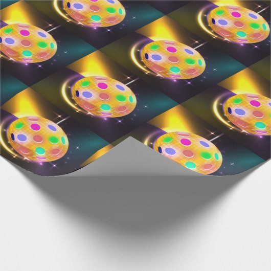 Pickleball Sport Neon Thema Disco bal Party Cadeaupapier (Hoek)
