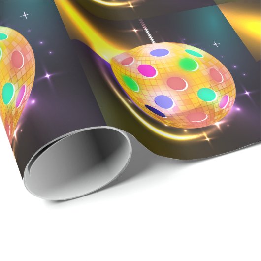 Pickleball Sport Neon Thema Disco bal Party Cadeaupapier (Rol Hoek)