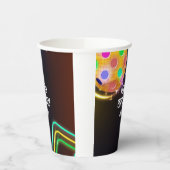 Pickleball Sport Neon Thema Disco bal Party Papieren Bekers (Links)