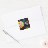 Pickleball Sport Neon Thema Disco bal Party Vierkante Sticker (Envelop)