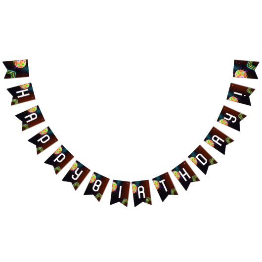 Pickleball Sport Neon Thema Disco bal Party Vlaggetjes (Alle)