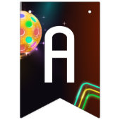 Pickleball Sport Neon Thema Disco bal Party Vlaggetjes (Derde vlag)