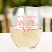 Pickleball Sport Pun Aangepaste naam Perzik Sinaas Wijnglas Zonder Voet