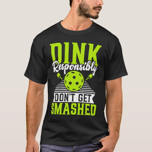 Pickleball Sport Saying Don't Get Smashed Men's Pi T-shirt (Voorkant)