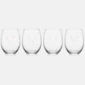 Pickleball Sporten Pun Aangepaste Naam Bachelorett Wijnglas Zonder Voet (Achterkant)