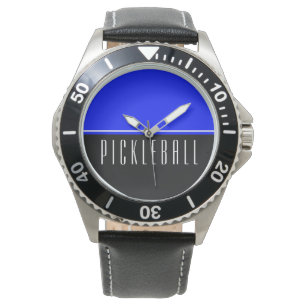 PICKLEBALL Sportief Levendig Blauw Zwart Kleurenbl Horloge