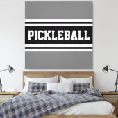 PICKLEBALL Sportief Zwart Wit Grijs Racing Stripes Canvas Afdruk (Insitu (Slaapkamer))
