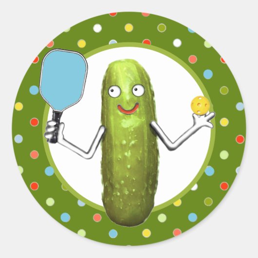 Pickleball Sports Collectible Ronde Sticker (Voorkant)