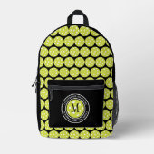 Pickleball Sports Funny Quote Naam Initiaal Zwart Bedrukte Rugzak (Voorkant)