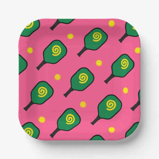 Pickleball Sports Party Papieren Bordje (Voorkant)